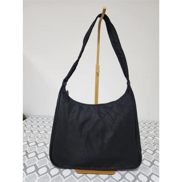 Authentic Prada Triangle Nylon Shoulder Bag Black - Picture 5 of 12